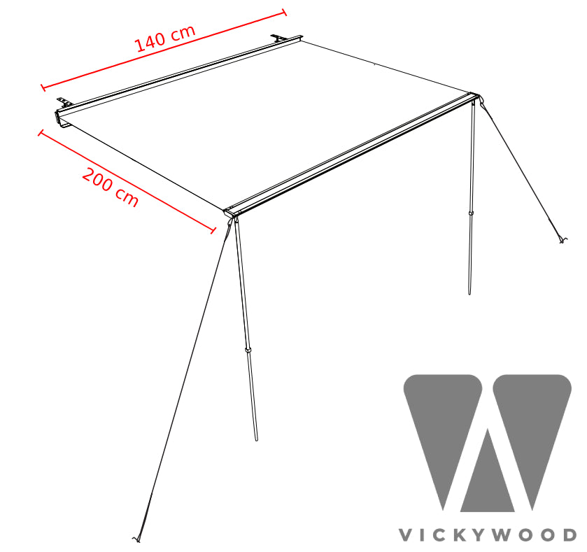 Vickywood luifel 140 cm ZWART